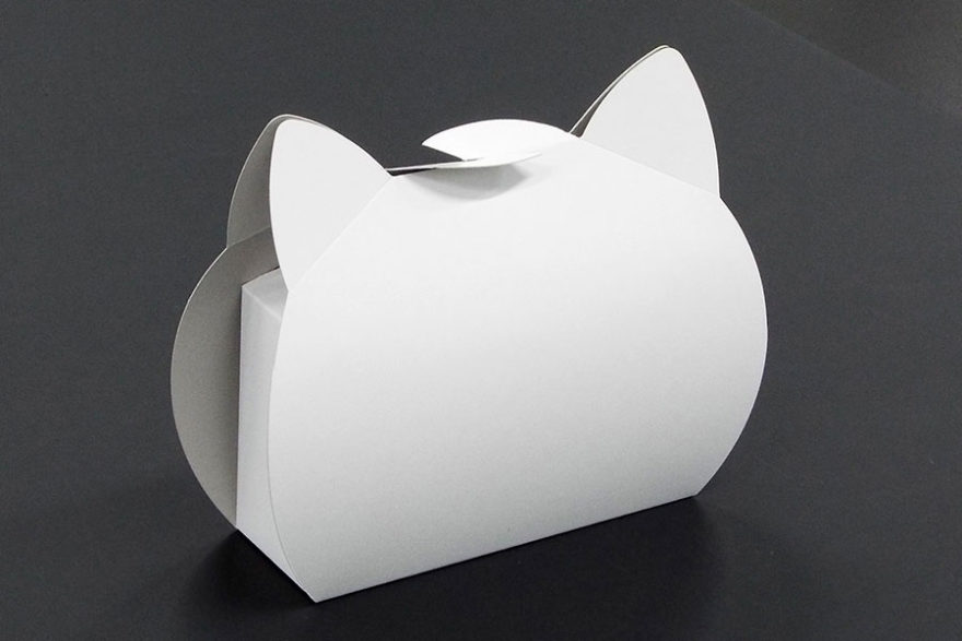 ネコ型N式箱パッケージ印刷