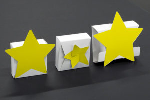 印刷した星モチーフ化粧箱